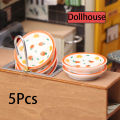 5Pcs 1/12 Dollhouse Mini Plates Dishes Model Dollhouse Simulation Kitchen Decoration Dolls House Accessories Pretend Play Toys. 
