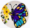 Multicolor Butterfly Punch Needle Wall Hanging. 
