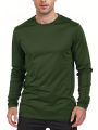 Spring Autumn Men‘s T-shirts Long Sleeve Casual Tops Solid Color High Quality Male T-Shirt Classic Men Clothing. 
