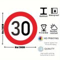 Traffic Signl Speed Limit 10.20.30.40.50.60.70.90 Km/h,Vintage Metal Aluminum Sign Traffic Restriction Outdoor Waterproof Sign. 