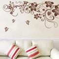 Wall Sticker Brown Flower Vine DIY Wall Sticker Decor For Home. 