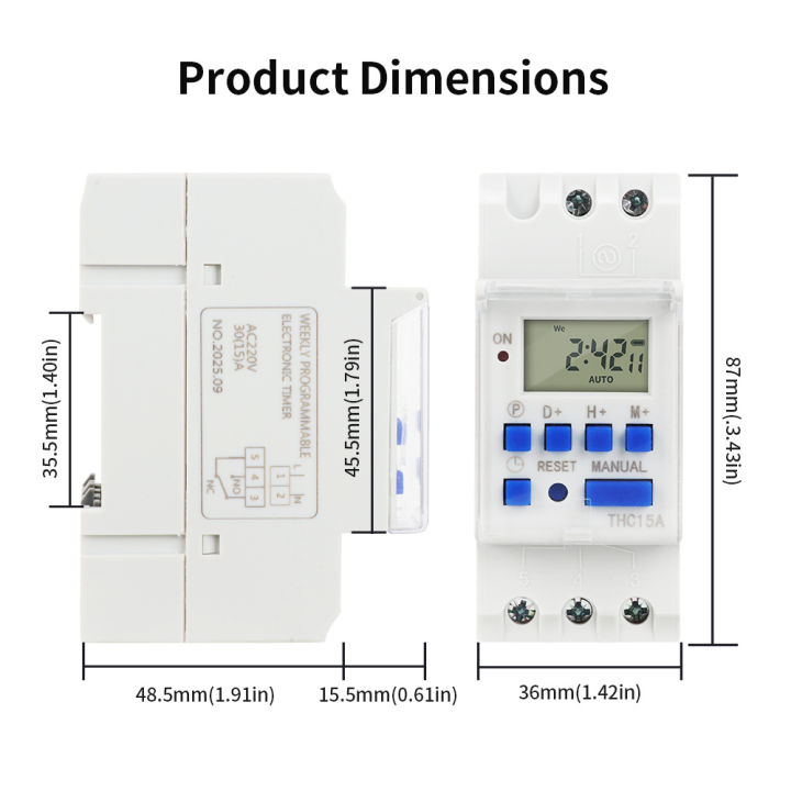 TNCE%20220V%20Timer%20Switch%20THC15A%20mini%20size%207-day%20programmable%20time%20controller%20digital%20Full%20Automatic%20Control%20module%20Breaker%20for%20-%20Image%203