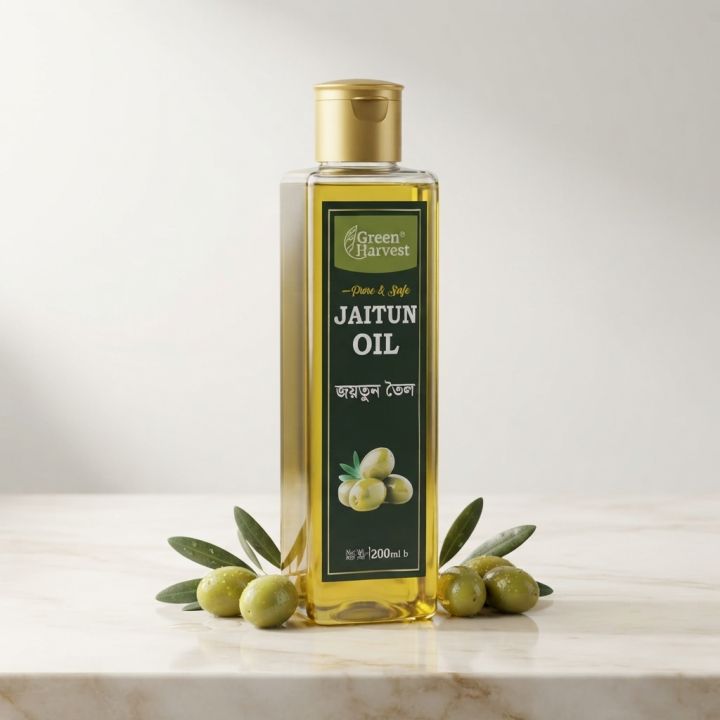 Pure Jaitun Olive Oil Natural Cooking and Skin Care Formula 200ml Bottle for Home Use