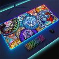 K-Kingdom Hearts For Rgb Mouse Pad Xxl Steelseries Laptop Mat Gaming Mousepad Backlit Keyboard. 