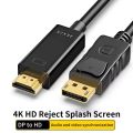 4K DisplayPort to HDMI-compatible Adapter Cable Dispaly Port DP to HDMI-compatible Converter Cable for PC TV Monitor Projector. 