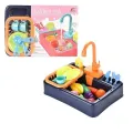 Kids Kitchen Toys Plastic Simulation Electric Dishwasher Sink Pretend Play With Electric Water Wash Basin Toy. 