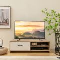 TV Stand for TVs up to 55" Inches Wooden TV Console Table Entertainment Center with one drawer and 2 Storage shelves. 