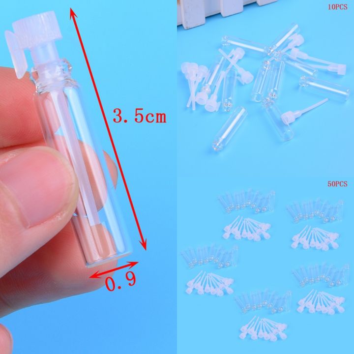50PCS 1ml Mini Glass Perfume Sample Vials Bottle Empty Laboratory Liquid Fragrance Test Tube Trial Portable Reffiable Bottles