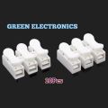 10Pcs Spring Wire Connectors Spring Clamp Terminal Quick Splice Wire Terminals 10A 220V 2/3 Pin Push Quick Wire Cable Connector White Wiring Terminal.