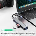 USB C Hub USB Splitter 8 in 2 USB Extender with 4 USB Port 1 USBC Port TF/SD Card Reader Audio Output Compatible with MacBook. 