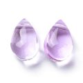 20pc Transparent Glass Beads Top Drilled Beads Teardrop Red 9x6x5mm Hole: 1mm.