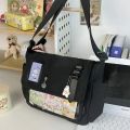 Y2K Japanese Harajuku School Bags for Teenage Girls New 2024 Transparent Itabag Crossbody Bag DIY Badges Display Plate Ita Bag. 