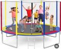(Heavy 16 FEET) Trampoline TUV Approved with Enclosure net and Poles Safety Pad Ladder Jumping Mat ,Trampoline (175kg-250kg). 