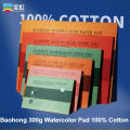 Baohong Premium Watercolor Block 20Sheet Glue Bound Acid-Free 300G 140LB Paper Wet/Dry Media for Beginners Artists Professionals. 