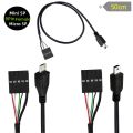 50CM USB 2.0 Micro 5Pin /Mini 5Pin Male to 9Pin Female 2.54 USB Header PCB Motherboard Cable Left/Right angle.