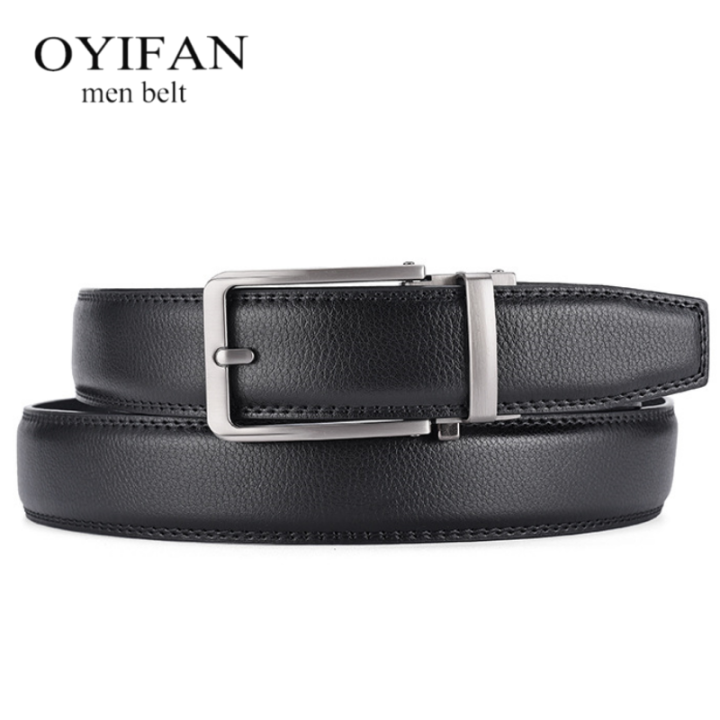 New Width 3.5cm Business Men's Belt Formal Real Leather Male Belt High Quality Metal Automatic Buckle Belt for Men Jeans Belt