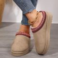 Winter 2024 New Cashmere Warm Thick Sole Heelless Covered Half Mop Cashmere Warm Uggs. 