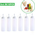 1/3/6pcs Squeeze Sauce Bottles Condiment Squeeze Bottle with Cap for Ketchup Salad Dressing Mustard Olive Oil Set Kitchen Tools.