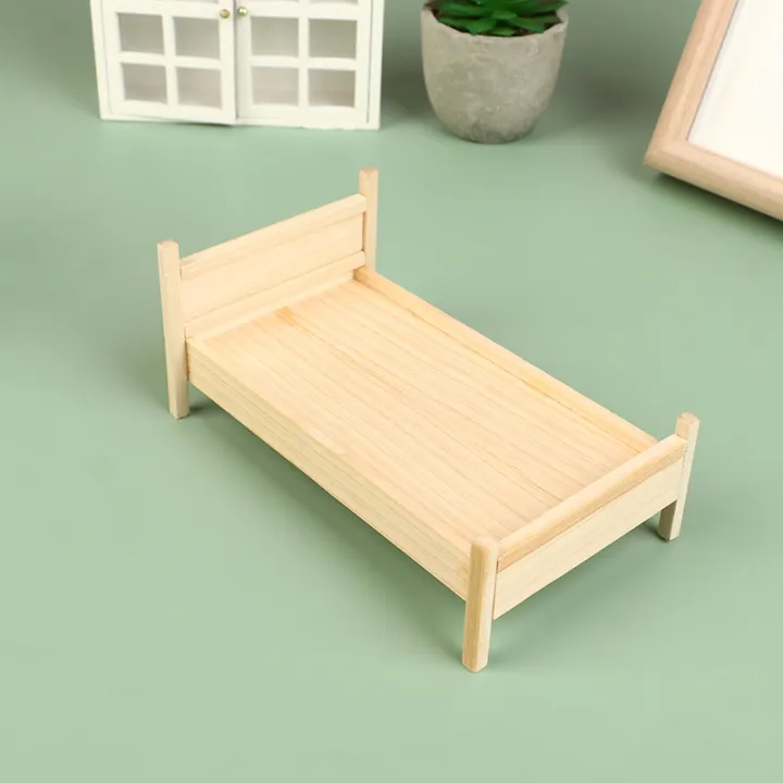 1/12%20Dollhouse%20Wooden/Iron%20Mini%20Single/Double%20Bed%20Home%20Bedroom%20Furniture%20Toy%20Living%20Room%20Furniture%20Model%20Handmade%20Toy%20-%20Image%204