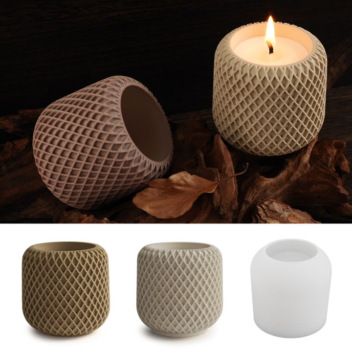 Concrete Mesh Irregular Candle Cup Silicone Mold DIY Mesh Gypsum Cement Tank Silicone Mold