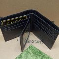 genuine handmade cow Leather Bi Fold Wallet black wallet with card holder slot and cash money chamber For Mens. 