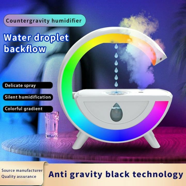 Anti-Gravity Air Humidifier with RGB Night Light USB Plug-Play Ultra-Silent Aromatherapy Machine Mist Maker Diffuser