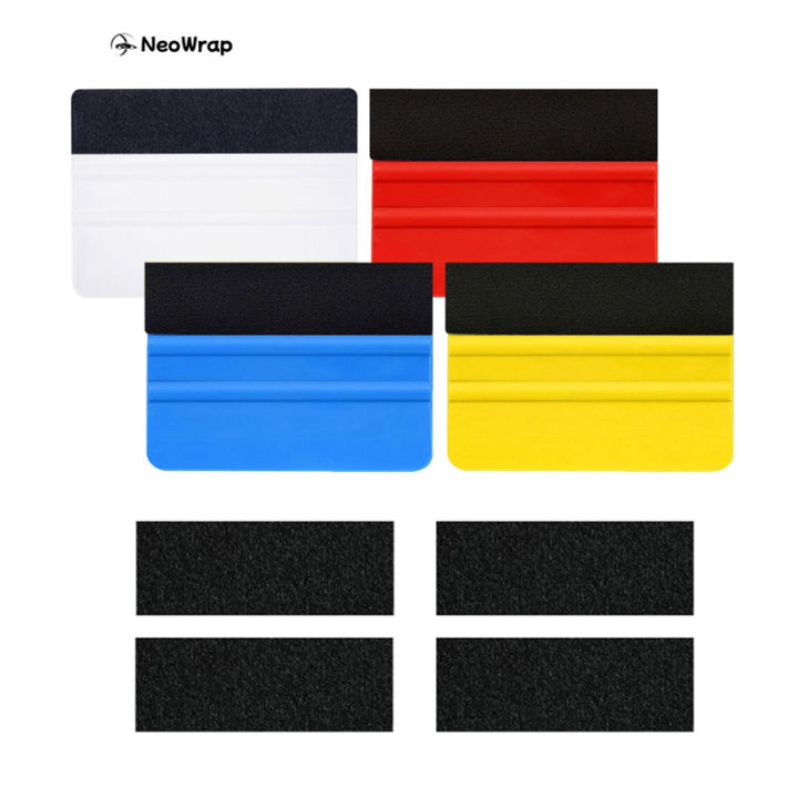 NeoWrap 1-8Pcs Car Stickers Film Install Squeegee Vinyl Wrap Applicator Scraper Reusable Felt Edge Squeegee Remove Bubbles Tools