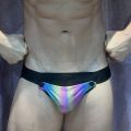 Men's Jockstraps Underwear Jock with Removable Codpiece 'Big Bulge' PU Men Sexy G String Thong Penis Pouch Strap Harness. 