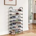 7-Layer Metal Reinforced Shoe Rack With 5 Pipes Per Layer Simple Shoe Rack Stand for Entryway, Living Room. 