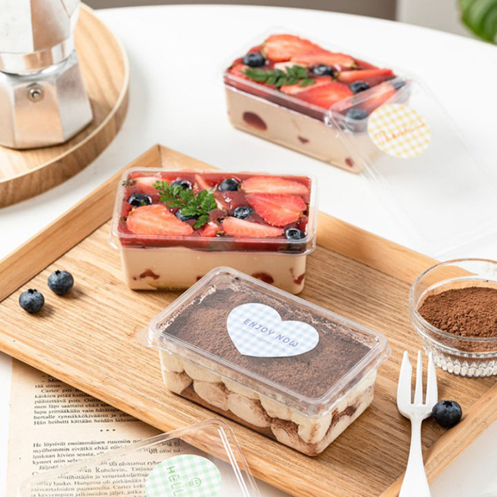 10pcs Disposible Transparent Plastic Hinged Takeout Containers Food Packaging Boxes Suitable For Desserts Cakes CookiesSalad