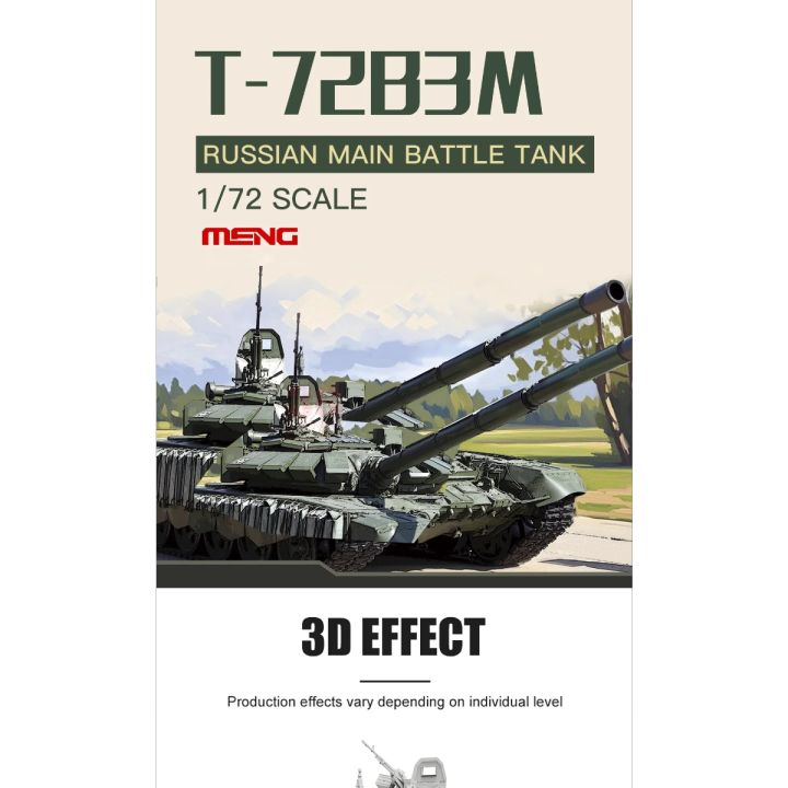 Rapid transportation Russian T-72B3M Main Battle Tank MENG Plastic Assembled Tank Model Kit MENG 72007 1/72 Scale in stock