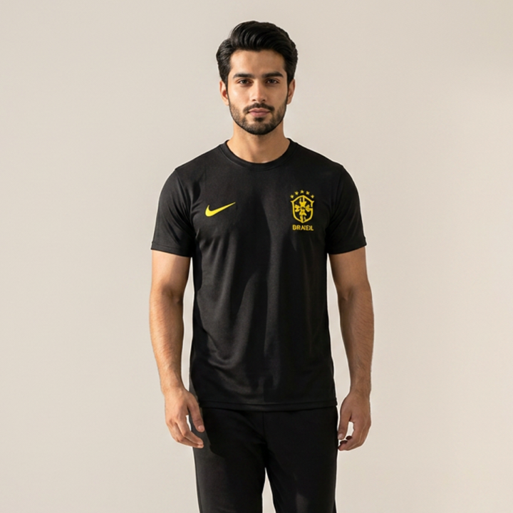 Brazil Design Half Sleeve Round Neck T Shirt for Men Soft Comfortable Summer Wear Casual Tshirt
