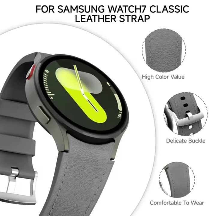 Soft%20Silicone+Leather%20Strap%20for%20Samsung%20Galaxy%20Watch%207%206%205%204%2040mm%2044mm%20Bracelet%20Wristband%20Watch%206%204%20Classic%2043/47mm%2042/46mm%20Belt%20-%20Image%204