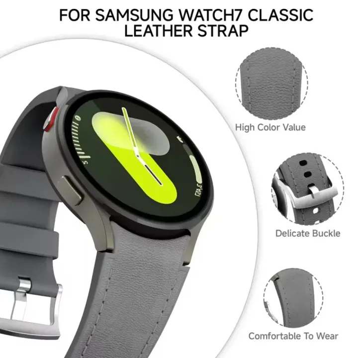 Soft%20Silicone+Leather%20Strap%20for%20Samsung%20Galaxy%20Watch%207%206%205%204%2040mm%2044mm%20Bracelet%20Wristband%20Watch%206%204%20Classic%2043/47mm%2042/46mm%20Belt%20-%20Image%204