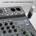 4 Channel Audio Mixer 48V Phantom Power USB Studio Sound Mixers Bluetooth DJ Console Mixing for Karaok. 