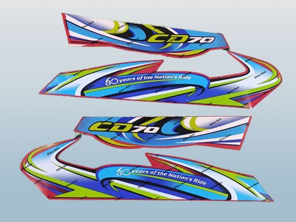 2024 New Model Tanki Tapa Stickers Honda CD-70 Full Size -RED