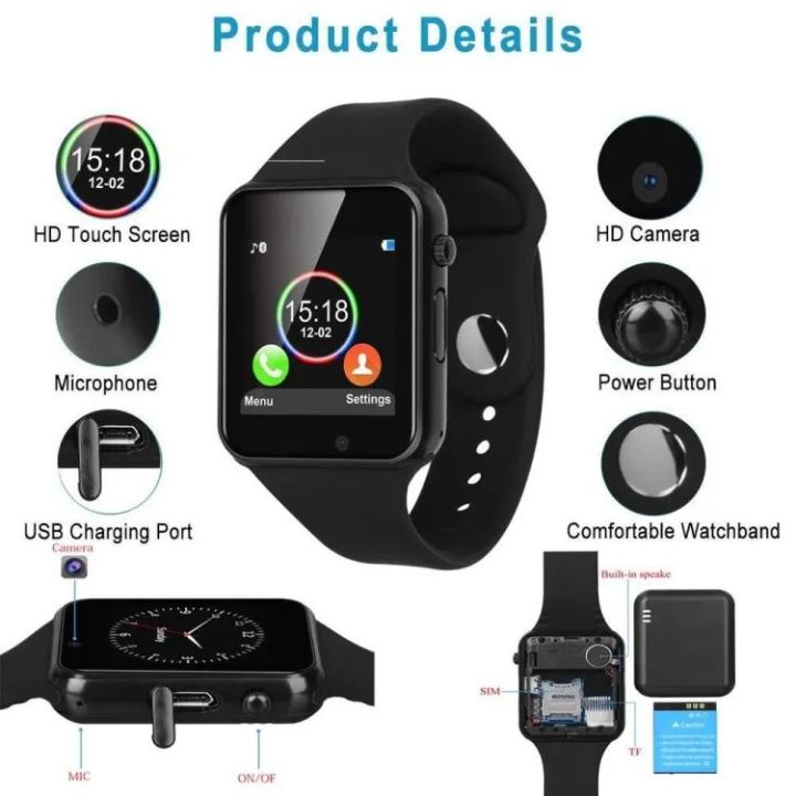 Memory Card Smartwatch Whatsapp Facebook A1 Smart Watch With