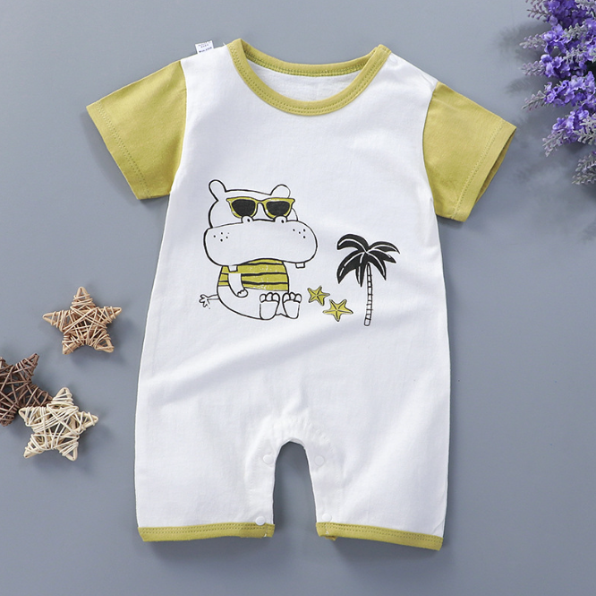 Baby rompers kids first child cartoon printed baby bodysuit. E04