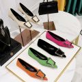 2024 Women 1cm Low Heels Velvet Beige Flats Female Glitter Metal Buckle Pointed Toe Low Heels Lady Versatile Office Daily Shoes. 
