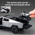 1:36 Cybertruck Toys Off Road Vehicle Die Cast Model Car Beach Motorcycle Hobby Collectible Birthday  For Boy. 