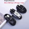 Original Motorola Fast Turbo Charging Cable Micro USB/Type c/PD Tipo c Data Line Cord For Moto E5 E6 Plus ONE MACRO G50 G7 Power. 