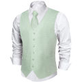 Fashion Tuxedo Suit Vest with Tie Handkerchief Blue Green Solid Red Black Silver Pink Paisley Luxury Waistcoat for Wedding Prom.