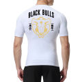 Black Bull Print Compression Shirts for Men Athletic Quick Dry Baselayers Undershirt Gym Workout Running Rash Guard Tshirt Tops.