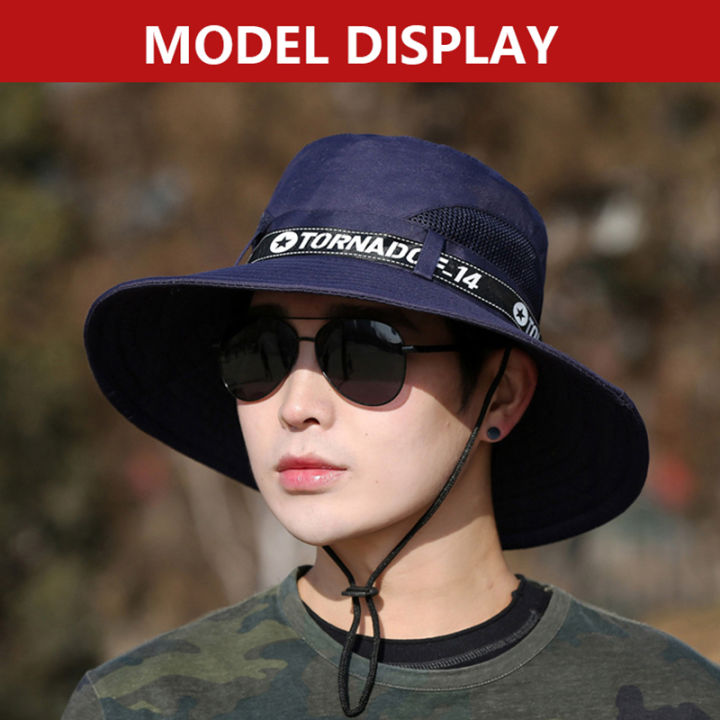 Windproof%20Men%20Outdoor%20Hat%20Wide%20Brim%20Flat%20Top%20Men%20Camping%20Hat%20Letter%20Print%20Anti-UV%20Strap%20Hollow%20Out%20Men%20Fisherman%20Hat%20Headwear%20-%20Image%206