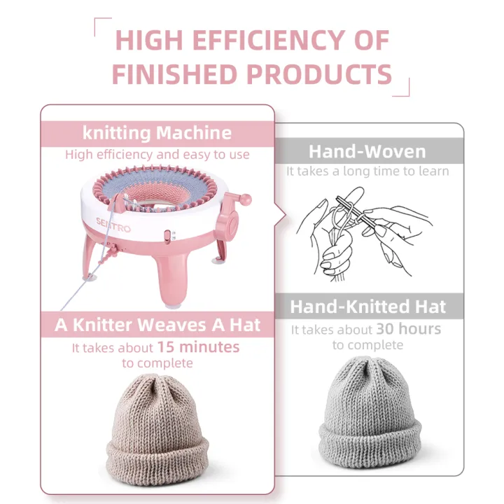 SENTRO%20Knitting%20Machine,%2040%20Needles%20Smart%20Weaving%20Loom%20Round%20Spinning%20Crochet%20Knitting%20Machines%20for%20Beginners,DIY%20Scarf%20Hat%20Sock%20-%20Image%205