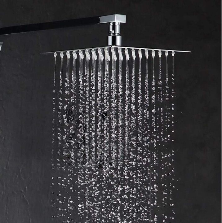 Shower head jet shower Large square shape 8 inch rainfall overhead stainless steel bathroom heavy duty premium quality