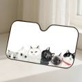 Black And White Cat Car SunShade Windscreen Front Window Visor 70x130cm Sun Visor Solar Protect Plaid Novelty Car.