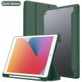 Hybrid Slim Case for iPad 9th/8th/7th Generation (2021/2020/2019)10.2 Inch with Pencil Holder Clear Transparent Back Shell Cover.