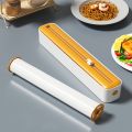 2-in-1 Plastic Wrap & Foil Dispenser with Slide Cutter - Durable Kitchen Organizer with Suction Cup Base for Home Use. 