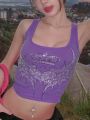 Dulzura Women Fashion Y2K Streetwear Party Club Pink Crop Tank Tops Camis 2024 Autumn Clothes Wholesale Items For Business T3211. 